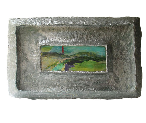 painting in silver frame